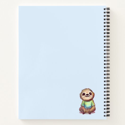 Gelukkig lachende luiaard zit ontspannen notitieboek (Achterkant)