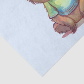 Gelukkig lachende luiaard zit ontspannen tissuepapier (Detail)