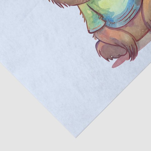 Gelukkig lachende luiaard zit ontspannen tissuepapier (Detail)