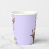  Gelukkig lachende Paashaas Eieren Lavendel Boog  Papieren Bekers (Links)