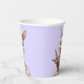  Gelukkig lachende Paashaas Eieren Lavendel Boog  Papieren Bekers (Rechts)