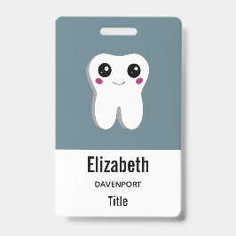 Gelukkig Lachende Tandheelkundige Tand Schattig Badge