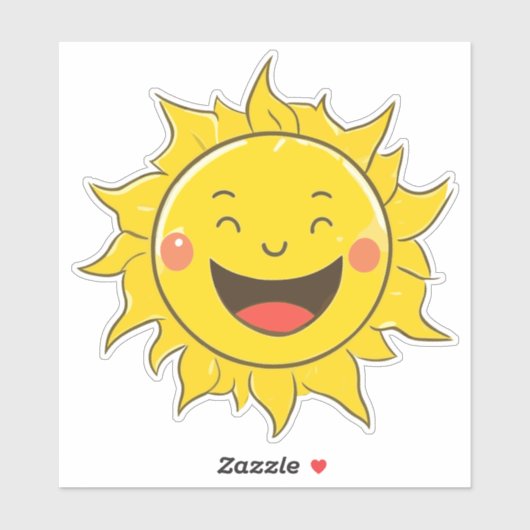 Gelukkig lachende zon sticker (Vel)
