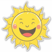 Gelukkig lachende zon sticker (Voorkant)