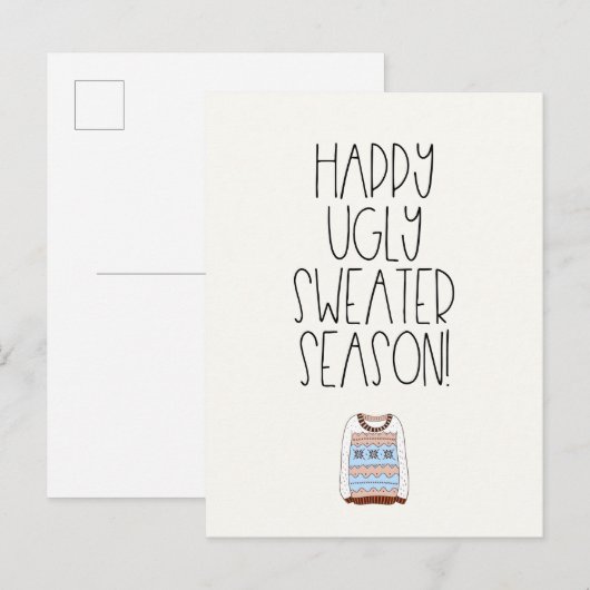 Gelukkig lelijk sweater seizoen briefkaart (Voorkant / Achterkant)