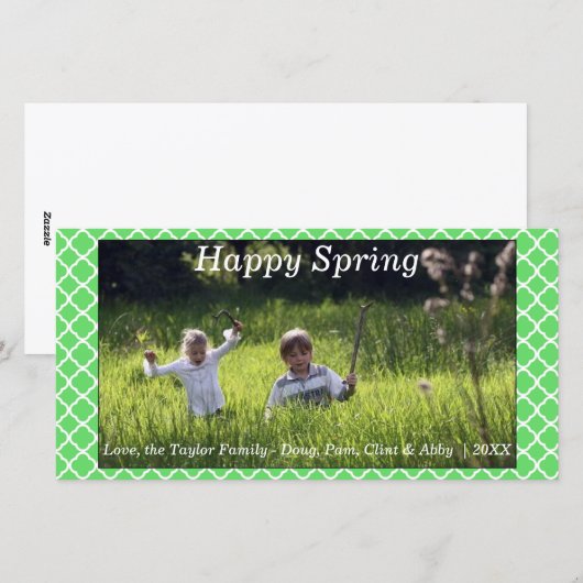 Gelukkig lente/Pasen fotokaart groen Feestdagenkaart (Voorkant / Achterkant)