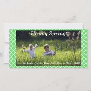 Gelukkig lente/Pasen fotokaart groen Feestdagenkaart