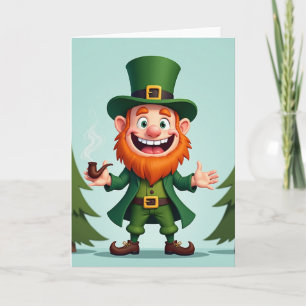 Gelukkig Leprechaun Pret Tijd Kaart