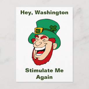 Gelukkig Leprechaun Stimulanswet Briefkaart