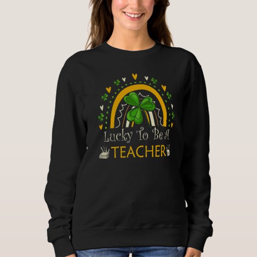 Gelukkig leraar Funny Woman Saint Patrick S Trui (Voorkant)