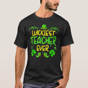 Gelukkig leraar in de beste Shamrock leraar Happy T-shirt