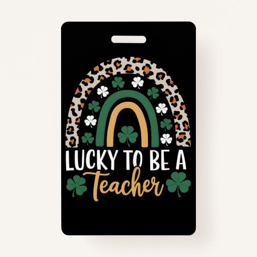 Gelukkig leraar Rainbow St Patrick's Day te zijn Badge (Voorkant)