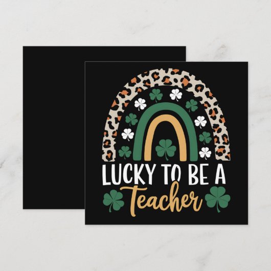 Gelukkig leraar Rainbow St Patrick's Day te zijn Kaart (Voorkant / Achterkant)