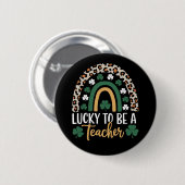 Gelukkig leraar Rainbow St Patrick's Day te zijn Ronde Button 5,7 Cm (Voorkant /achterkant)