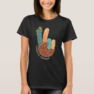 Gelukkig leraar Thanksgiving kalkoen schattige ler T-shirt