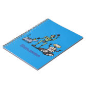 Gelukkig leuk robots trio cartoon notitieboek (Linkerzijde)