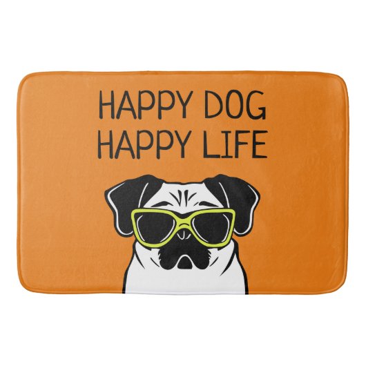 Gelukkig leven bij een hond badmat (Voorkant)