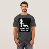 gelukkig leven, vrolijke vrouw t-shirt (Voorkant volledig)