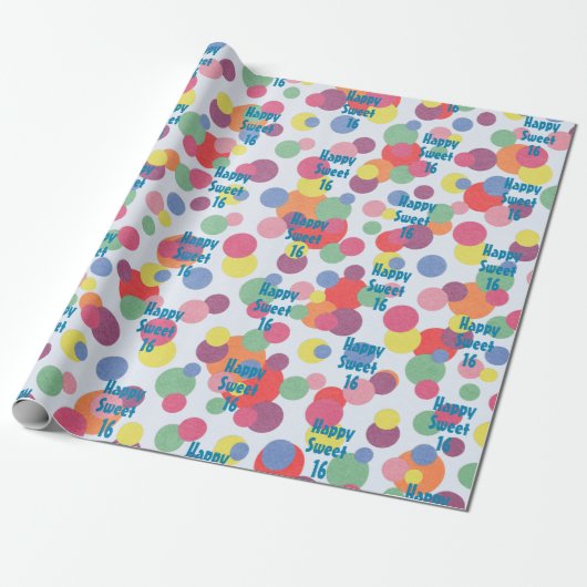 Gelukkig Lief 16 Verjaardag Verpakkingsdocument Cadeaupapier (Uitgerold)