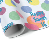 Gelukkig Lief 16 Verjaardag Verpakkingsdocument Cadeaupapier (Rol Hoek)