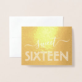 Gelukkig Lief 16e Verjaardag Modern Script Goud Ec Folie Kaarten