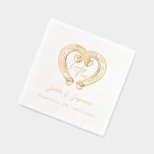 Gelukkig Liefde Landelijke Westerse Hoefijzer Hart Folie Servetten (Links)