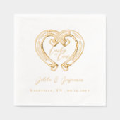 Gelukkig Liefde Landelijke Westerse Hoefijzer Hart Folie Servetten (Voorkant)