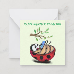 Gelukkig Lieveheersbeestje Zomerkaart Notitiekaartje