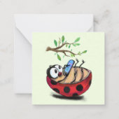 Gelukkig Lieveheersbeestje Zomerkaart Notitiekaartje (Achterkant)