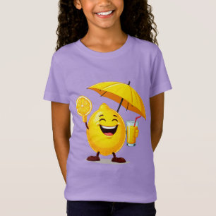 Gelukkig Limoen Cartoon Karakter met Sap T-shirt