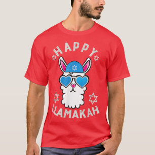 Gelukkig Llamakah grafisch Grappige Hanukkah Llama T-shirt