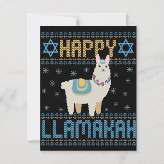 Gelukkig LLamakah Grappig Joods Hanukkah LLama Cad Notitiekaartje (Voorkant)