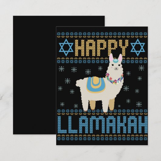 Gelukkig LLamakah Grappig Joods Hanukkah LLama Cad Notitiekaartje (Voorkant / Achterkant)
