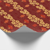 Gelukkig Lunar Nieuwjaar 2024 met Cherry Tree Flow Cadeaupapier (Hoek)