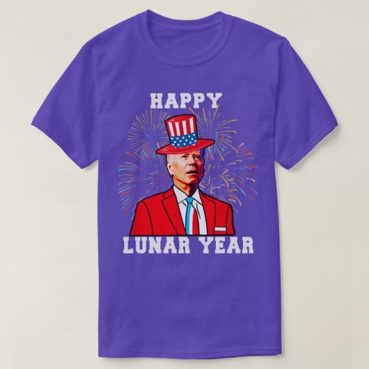 Gelukkig Maanjaar Amerikaanse vlag T-shirt (Design voorkant)