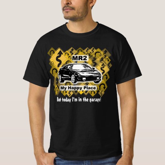 Gelukkig maar vandaag ben ik in de Garage. T-shirt (Voorkant)