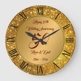 Gelukkig Maatwerk Gouden Glitter 50ste Verjaardag Grote Klok