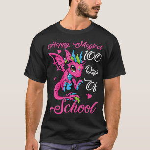 Gelukkig magische 100 dagen school grappige draken t-shirt