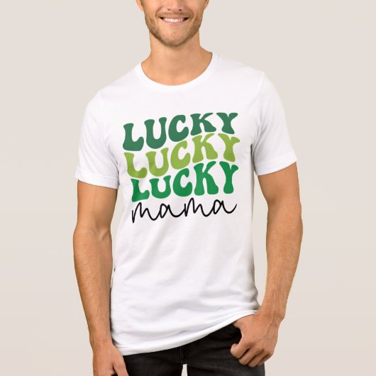 Gelukkig Mama Retro St. Patrick's Dag Tri-Blend Shirt (Voorkant)