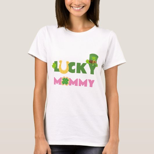 Gelukkig Mama Schattige St. Patrick's Day Verjaard T-shirt (Voorkant)