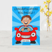 Gelukkig Man geslaagd voor rijtest Kaart (Gele Bloem)