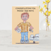 Gelukkig man heeft zojuist het rijexamen gehaald k kaart (Gele Bloem)