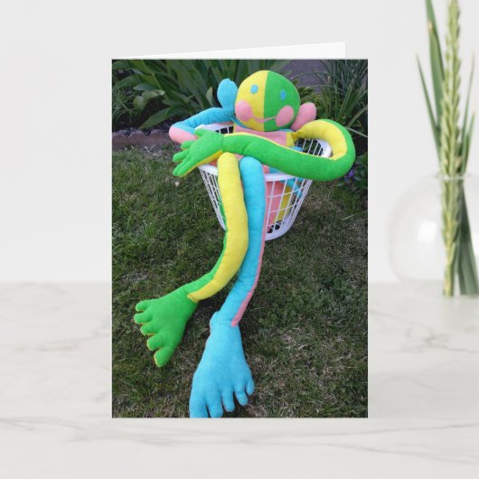 Gelukkig Man van het Gezicht met Manuscript, Douan Kaart (Voorkant)