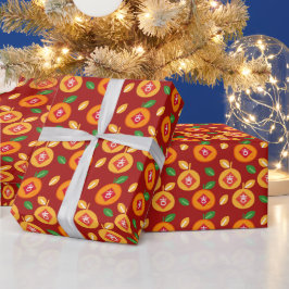 Gelukkig Mandarijn Sinaasappel Fortuin Chinees Nie Cadeaupapier