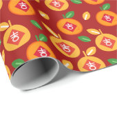 Gelukkig Mandarijn Sinaasappel Fortuin Chinees Nie Cadeaupapier (Rol Hoek)