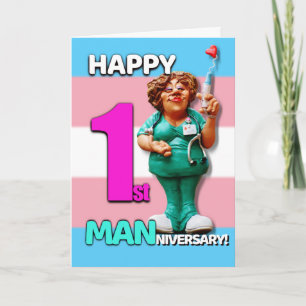 Gelukkig Manniversary - Eerste Anniversary Op T Kaart