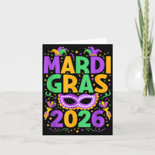 Gelukkig Mardi Gras 2026 Kostuum New Orleans Overe Kaart