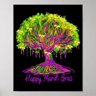 Gelukkig Mardi Gras 2026 Kralenboom New Orleans Vr Poster