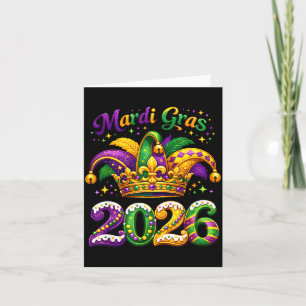 Gelukkig Mardi Gras 2026 Narrenhoed New Orleans Ma Kaart