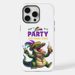 Gelukkig Mardi Gras Alligator iPhone 15 Pro Max Case